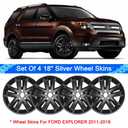 WEISIGAO 18 Inch Gloss Black Wheel Skins Compatible with 2011-2019 Ford Explorer, Wheel Covers for Matching Factory Wheels, Set of 4