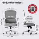 TRALT Office Chair - Ergonomic Desk Chair with Adjustable Lumbar Support, Mesh Computer Chair, Executive Chairs for Home Office Comfortable Lumbar Support (White)