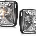 PIT66 Fog Lights, Compatible with 13-18 Dodge Ram 1500 Pickup/2019 Dodge Ram 1500 Classic, Fog Lamp Assembly Accessories Driver & Passenger Side Left/Right (Clear)
