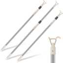 Reallnaive 1 Pack Telescoping Skylight Pole with Hook up 47 to 79 Inch Wand for Blinds Tension Rod Blinds Shades Stainless Steel Adjustable Curtain Pull Wand for Skylight Cordless Window (Beige)