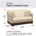 Vailge 2-Seater Heavy Duty Patio Bench Loveseat Cover, 100% Waterproof Outdoor Sofa Cover, Lawn Patio Furniture Covers with Air Vent, Small(Standard), Beige & Brown