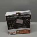 N9R 60 Pack Black Square Plastic Plates with Gold Rim Include 30 Disposable Dinner Plates 9.5 Inch and 30 Dessert Plate 6.5 Inch, Fancy Plate for Party, Wedding, Halloween and Daily Use