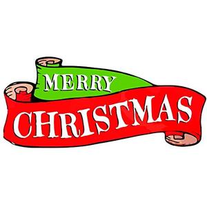Red & Green Merry Christmas Banner for Mailbox or Car Magnet, Magnetic Decal, 12 Inch