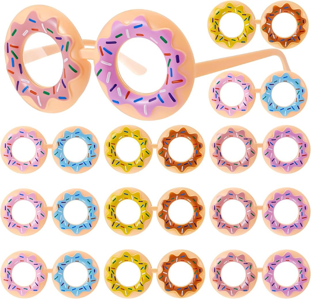 Copkim 12/20 Pairs Donut Sunglasses Donut Costume Glasses Novelty Glasses Girls Boy Party Favor Birthday Accessory Gift