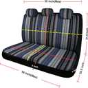 PONYJOYUP Baja Saddle Blanket Car Seat Covers 9PCS Full Set, Breathable and Washable Striped Woven Automotive Vehicle Seat Cover, Universal Seat Cover for Sedan, SUV, Truck, Airbag Compatible
