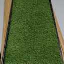 Ottomanson Artificial Grass Puppy Potty Training Pad with Tray, 15" x 30" Reusable Pee Pad for Small Pets and Dogs (Pet - 15" x 30", A Black Tray/Grass)