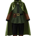 ReliBeauty Kids Archer Costume Boys Girls Hunter Costume with Cape, Green, Size 160