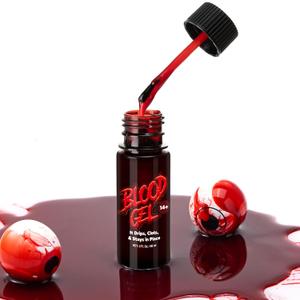 Spooktacular Creations Fake Blood Gel, 2 oz Vampire Blood for Halloween Makeup, Washable Fake Blood for Clothes, Halloween Blood Stage Blood for Face Paint sfx Zombie Makeup Costume