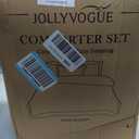 JOLLYVOGUE Olive Green King Comforter Set,3pcs Seersucker Comforters King
