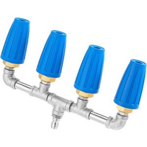 4-in-1 Turbo Nozzle Pressure Washer 4000 PSI 360 Rotating Turbo Nozzle with 1/4 Quick Connector 2.5 Orifice Quadruple Tips