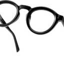 Blue Light Blocking Glasses for Women Men, Retro Round Frame Computer Gaming Glasses Anti Glare & UV RF6209 (Black)