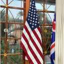 AMZFLAG Cotton American Flag 3x5 ft Embroidered Soft Cloth US Flags for 250th Anniversary, Heavy Duty American Cotton Flags for Outside America Flag with 2 Brass Grommets