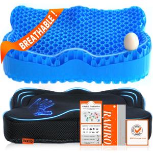 Thickened Gel Seat Cushion, Egg Gel Chair Pads for Wheelchair Pressure Coccyx Sciatica Pain Relief, Cooling Desk Seat Cushion for Kayak, Car, Office Chair Long Sitting[Blue-2.75"]