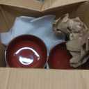 Vicrays Ceramic 12 Pieces Dinnerware Set - Dinner Plates Salad Plates Cereal Bowls Set Service for 4 - Scratch Resistant Microwave Oven Dishwasher Safe - Cherry Red