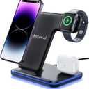 Intoval Charging Station for Apple iPhone/iWatch/Airpods, 3 in 1 Wireless Charger for iPhone 14/13/12/11/XS/XR/XS/X/8, iWatch 8/Ultra/7/6/SE/5/4/3/2, Airpods Pro2/Pro1/3/2/1 (Z5,Black)