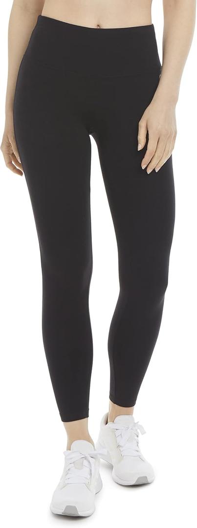 Energy Zone Women's Cotton Stretch High Waist Ankle Legging (3X, Deep Black)