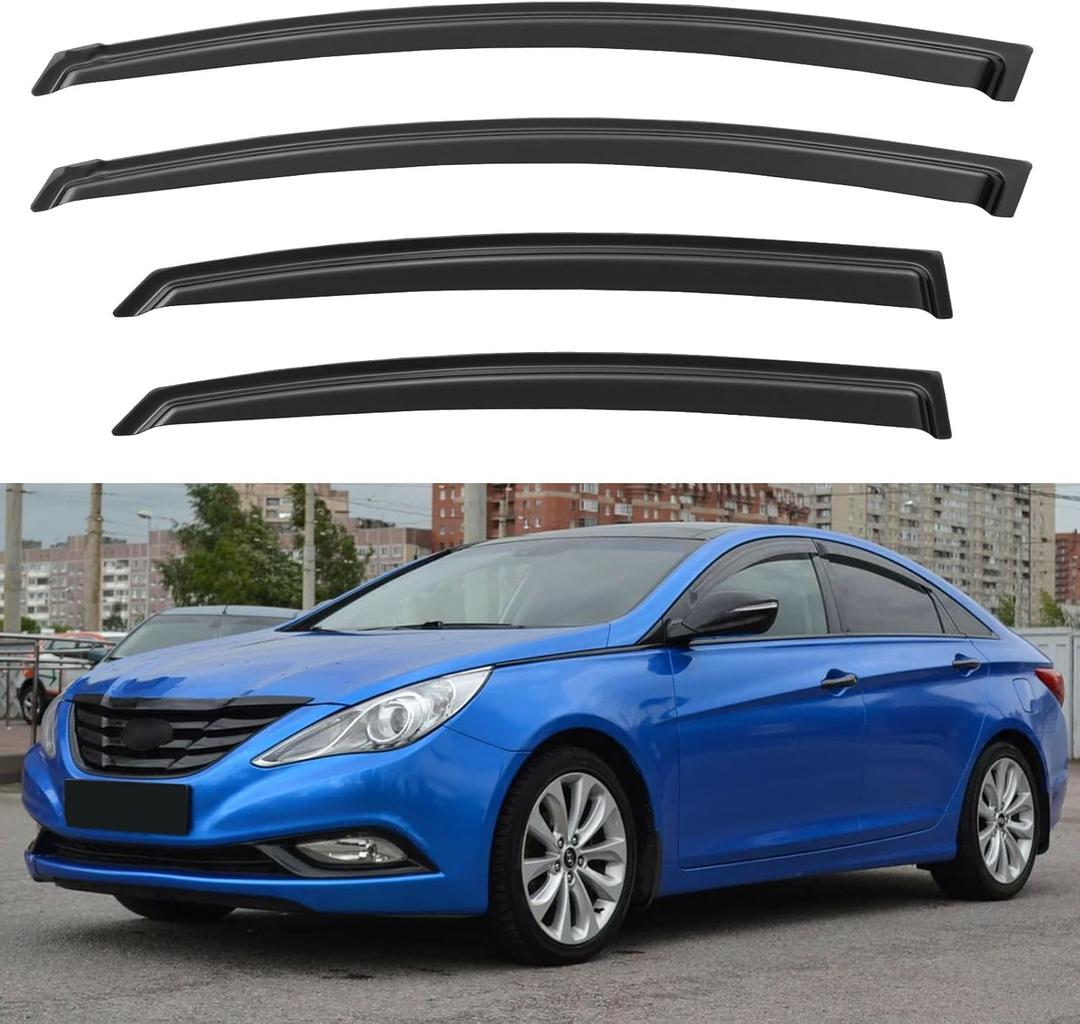 Window Visors Rain Guards for 2011 2012 2013 2014 Hyundai Sonata, Out-Channel Window Vent Wind Deflectors Visors Shades for 2011-2016 Hyundai Sonata Hybrid