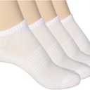 Unisex Thin Rayon Ankle Socks, Breathable Low Cut Athletic Running Sports Socks for Women and Men 4-8-12 Pairs (White)