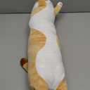 27.6in Long Cat Plush Pillow, Cute Cat Plushie Stuffed Animals Body Pillow, Yellow Kawaii Kitten Soft Plushie Doll Toy Birthday Gift for Kids Girlfriend