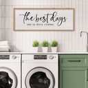 Laundry Room Sign Wall Decor The Best Days End In Dirtiest Clothes Signs Wall Art 40×15 inchs Large Wood Framed Hanging (Wood)