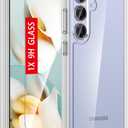 for Samsung Galaxy S25-FE Case: Military-Grade Shockproof Phone Cover with Tempered Glass Screen Protector, Anti-Scratch & Reinforced Bumpers - Crystal Clear