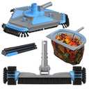 UIRWAY 4-in-1 Deluxe Swimming Pool Cleaning Kit - Includes Upgrade Triangular Pool Vacuum Head, Detachable Brush, Deep Leaf Skimmer Net, Adjustable Aluminum Pole Inground & Above Ground Pools (13.7" Vacuum Head)