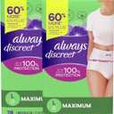 Always Discreet Adult Diapers for Women, Incontinence Underwear, Postpartum Essentials, Disposable Briefs, Max Absorbency, Bladder Leak Protection, Large, 28ct