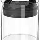 Prepara Evak Fresh Saver, Medium-Short Airless Canister with Black handle, 1.1 Quart, Clear