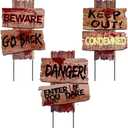 Halloween Decorations, 3 Pack 15" x 12" Yard Signs Stakes Props Outdoor Decor Scary Zombie Vampire Graves Holiday Party Supplies