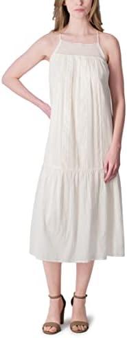 Lucky Brand Women's Lace Maxi Dress, Whisper White, XXL