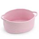 Happyiren Pink Basket Cute Basket for Girl Women, Perfect for Valentine's Day, Baby Shower, Birthdays Empty Basket for Gifts, Burr, Storage, Nursery, 13 x 9.8 x 5 inches