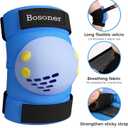BOSONER Kids/Youth Knee Pads Elbow Pads Wrist Guards Set for 3-15 Years, Child Protective Gear Set for Roller Skates, Cycling, BMX Bike, Skateboard, Inline Skating, Scooter Riding Sports