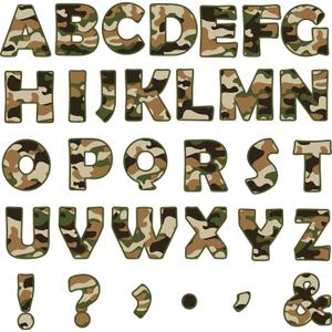 150PCS Large 6" Bulletin Board Letters Set, Camouflage Themed Classroom Alphabet Cutout Letter for Bulletin Board Display Home School, A Great Helper to Inspire Students' Learning Interest