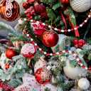 Huwena 4 Pcs 10 ft Christmas Bead Garland for Christmas Tree Decorations Acrylic Beaded Garland for Tree Fireplace DIY Ornament Holiday Party Indoor Wedding Decorations(Red, White)