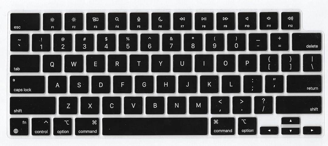 Se7enline Compatible with MacBook Keyboard Cover Skin for Mac Pro 14 16 & Mac Air 13.6/15.3 inch (M5 M4 M3 M2 M1 Chip) 2021/2022/2023/2024/2025,Black
