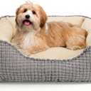 Rectangle Washable Orthopedic Dog Bed for Small, Medium and Large Dogs, Soft Calming, Sleeping Puppy Bed Durable Pet Cuddler with Anti-Slip Bottom, S (20"x19"x6") Gray
