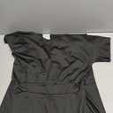 Women Dressy Jumpsuits Short Sleeve Belted Wide Leg Pant Crew Neck Elegant Romper L