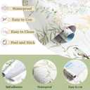 Erfoni 16.9" x118" Boho Floral Peel and Stick Wallpaper Green Floral and Birds Contact Paper DIY Self Adhesive Removable Wallpaper for Livingroom Cabinet Decor Modern Flower Leaf Wall Paper Vinyl Roll