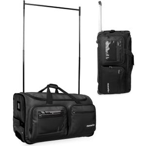 Fanwoli 23" Dance Bag with Garment Rack | Upgraded Stable System & Fabric | More Lightweight & Wear-Resistant | Ideal Competition Rolling Duffle Bag