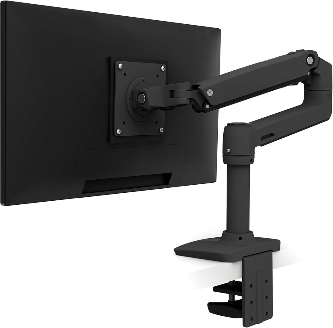 Ergotron  LX Monitor Arm, Single Monitor Desk Mount  fits Flat Curved Ultrawide Computer Monitors up to 34 Inches, 7 to 25 lbs, VESA 75x75mm or 100x100mm  Matte Black