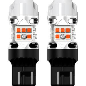 LASFIT T3 7440 7443 LED Turn Signal Amber, Super Bright 4000LM CANBUS Error Free Turn Signal Bulbs, Upgraded 7444na 7441 7444 7440NA W21W WY21W with Built In Resistor, Only For Standard Socket(2pcs)