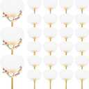 Geelin 100 Pcs Wedding Paddle Fans for Guests Bulk Portable Handheld Paper Japanese Fan for Wedding Party Favor Supplies (White)
