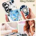 Lotadilo Cute Case for Samsung Galaxy A16 for Women Girls - Funny Blue Flower Design Compatible with Magsafe Magnetic Ring Holder Kickstand Fashion TPU Phone Covers