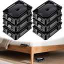 Qualirey 6 Set Bed Bug Detector & Trap, Bedbug Traps with Strong Glue, Bedbug Interceptors, Early Detection Glue Trap for Bed Legs, Indoor Pest Control Blocker for Home and Travel (Black)
