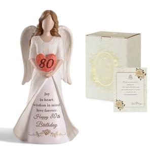 Storieme 80th Birthday Gifts for Women: Best Happy Birthday Gift for 80 Year Old Woman Moms Grandmothers Friends Unique Birthday Angel Figurine Decorations
