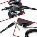 Kirlin 22 gauge Coil Cable, IPK-222BFGL-30/BKE, 20ft, Metallic Black PVC Jacket