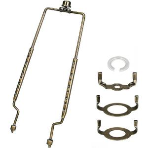 8 9 10 11 12 inch Lamp Shade Harp Holder, ALUCSET Adjustable Lamp Harp Kit, Fit Both Standard Lamp Rod and E14 E26 E27 Light Base UNO Fitter Adapter Converter Finial Set, Lampshade Bracket