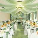 BBTO 6 Panels Sage Ceiling Drapes for Weddings 5 ft X10 ft Green Chiffon Curtain Wedding Ceiling Drapes Sheer Curtains Chiffon Draping Fabric for Ceremony Party Birthday Bridal