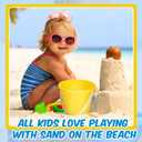Didaey 12 Pieces Beach Pails Sand Buckets for Boys and Girls Beach and Sand Toys at the Use for Molds at the Sandbox Summer Party Supplies, 4 Colors (5 Inch, Red, Yellow, Blue, Green)