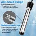 Immersion Water Heater Electric, 2000W Portable Hot Water Heater with 304 S S Guard & LCD Thermometer, Submersible Water Heater Heats up 5 Gallons of Water in Minutes for Bucket Bathtub Small Pool